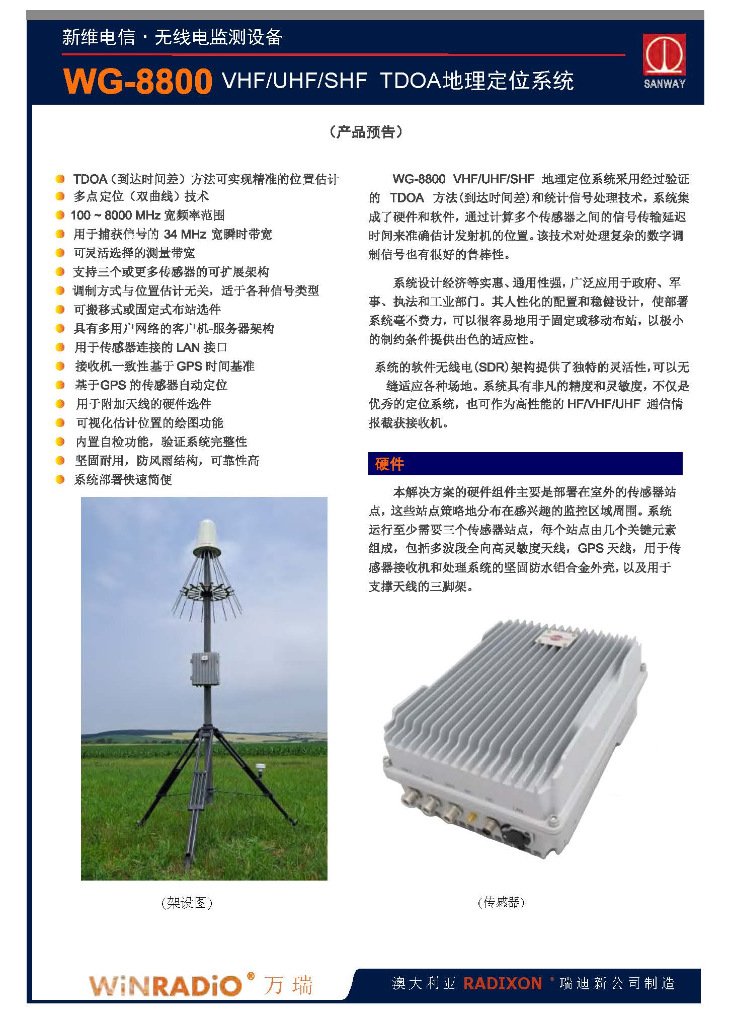 WG-8800 TDOA定位系統(tǒng)預告